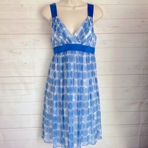 Maggy London Blue and White Mini Dress